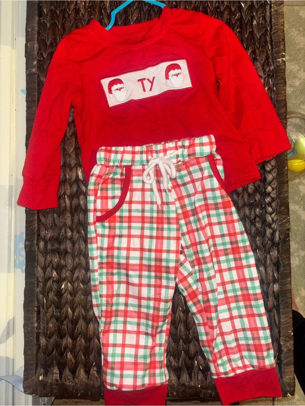 Red longsleeve Santa jogger “Ty” set
